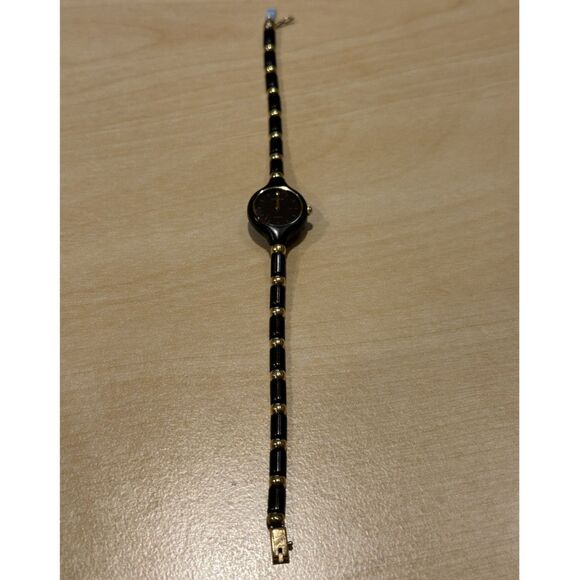 Vintage Seiko Lassale Ladies Black and Gold Watch